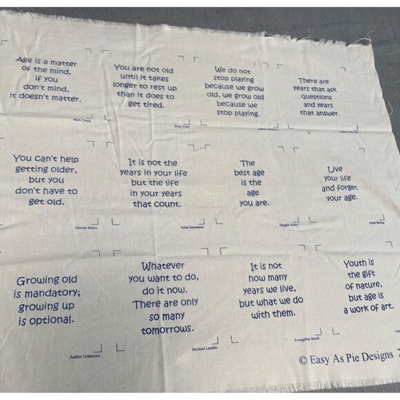 Easy As Pie Designs 2004 Quilting Fabric Panel with Inspirational Quotes - Picture 3 of 7